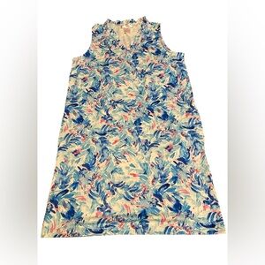Tropical Print Sleeveless Mini Dress